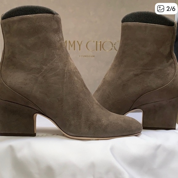 Jimmy Choo Shoes - Jimmy Choo Taupe Mink Suede Boots